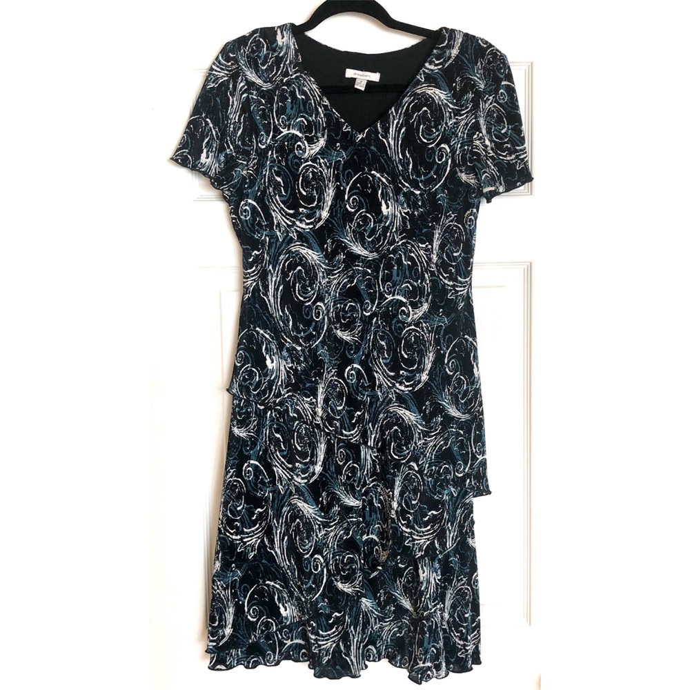 Dress Barn Tiered Pattered Fit & Flare Dress
